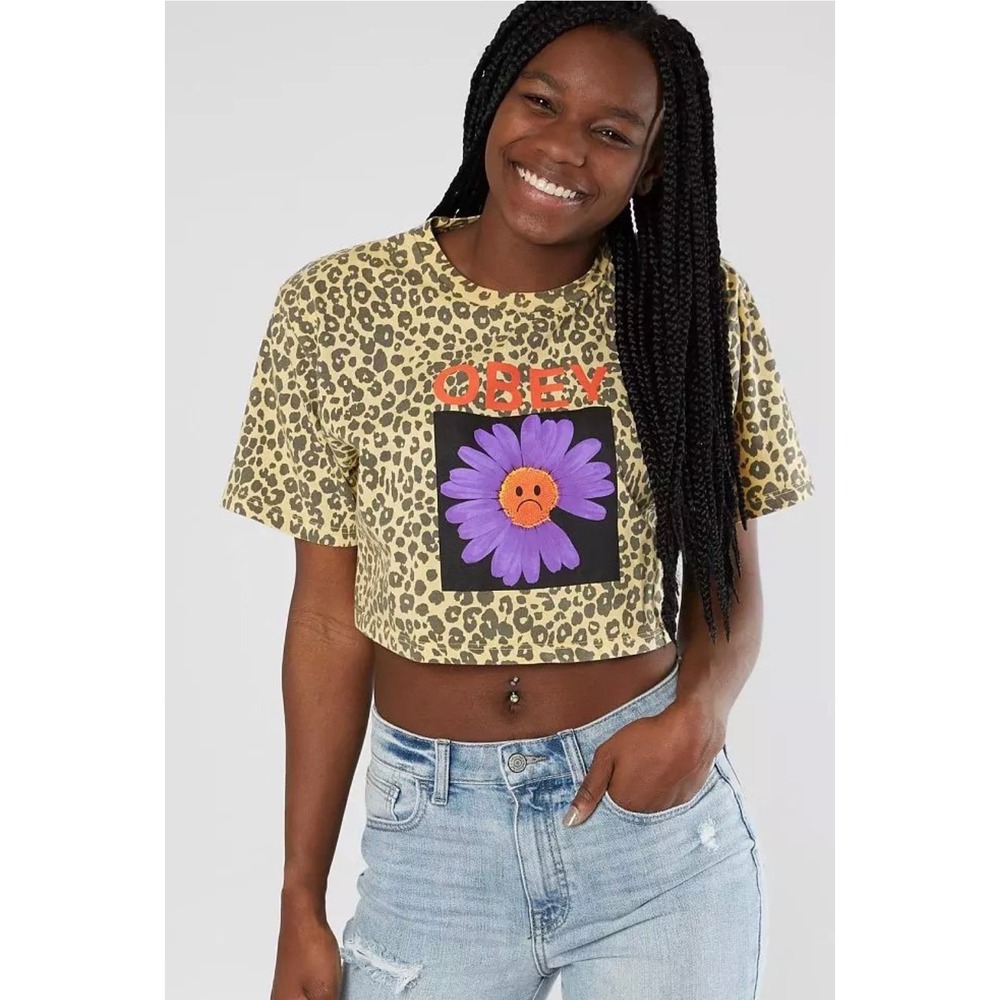 Obey‎ Sad Daisy Cropped T-Shirt